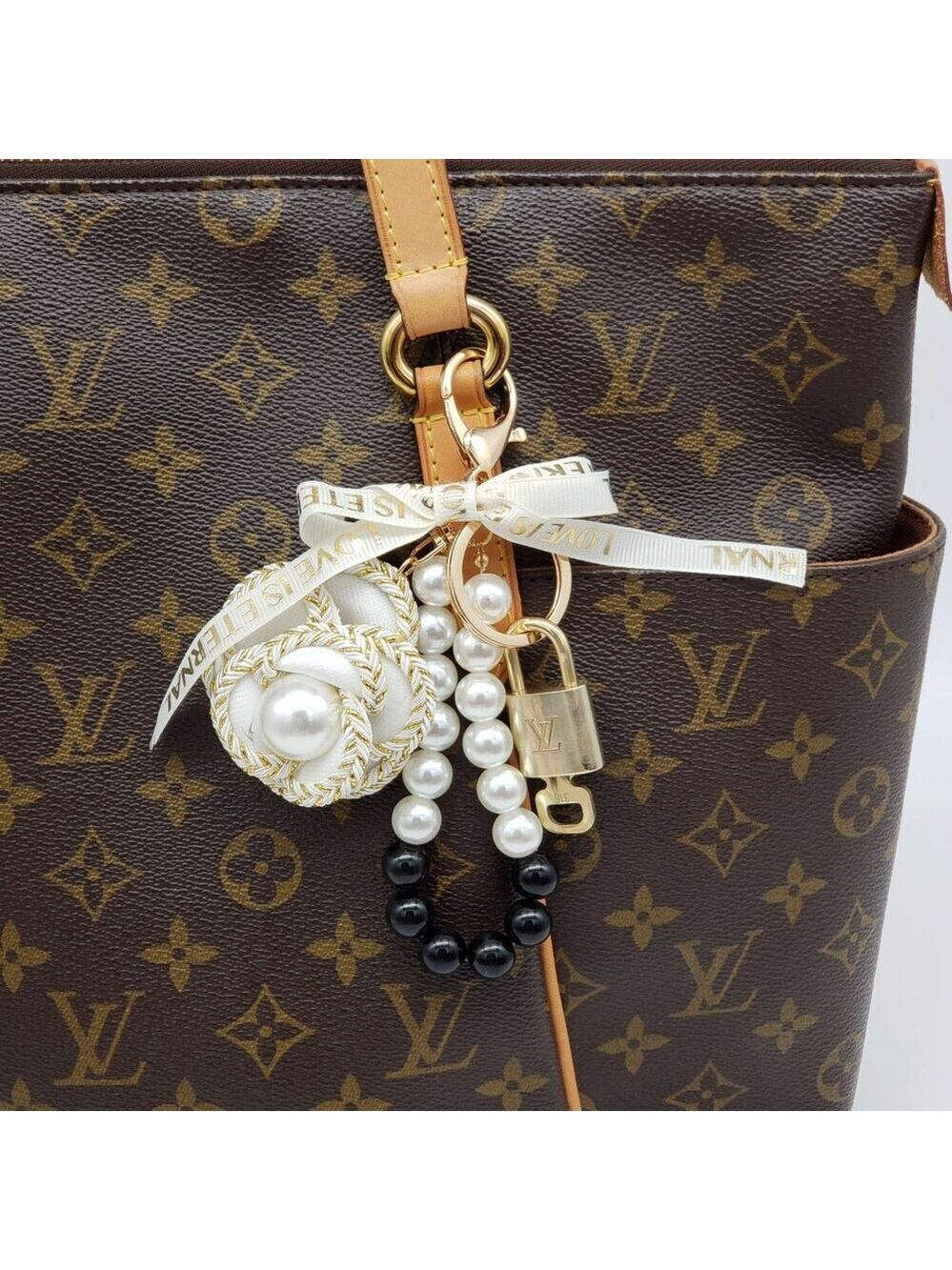 Louis Vuitton Gold Lock 🔒 Authentic LV Key + Unbranded Flower Bag Charm